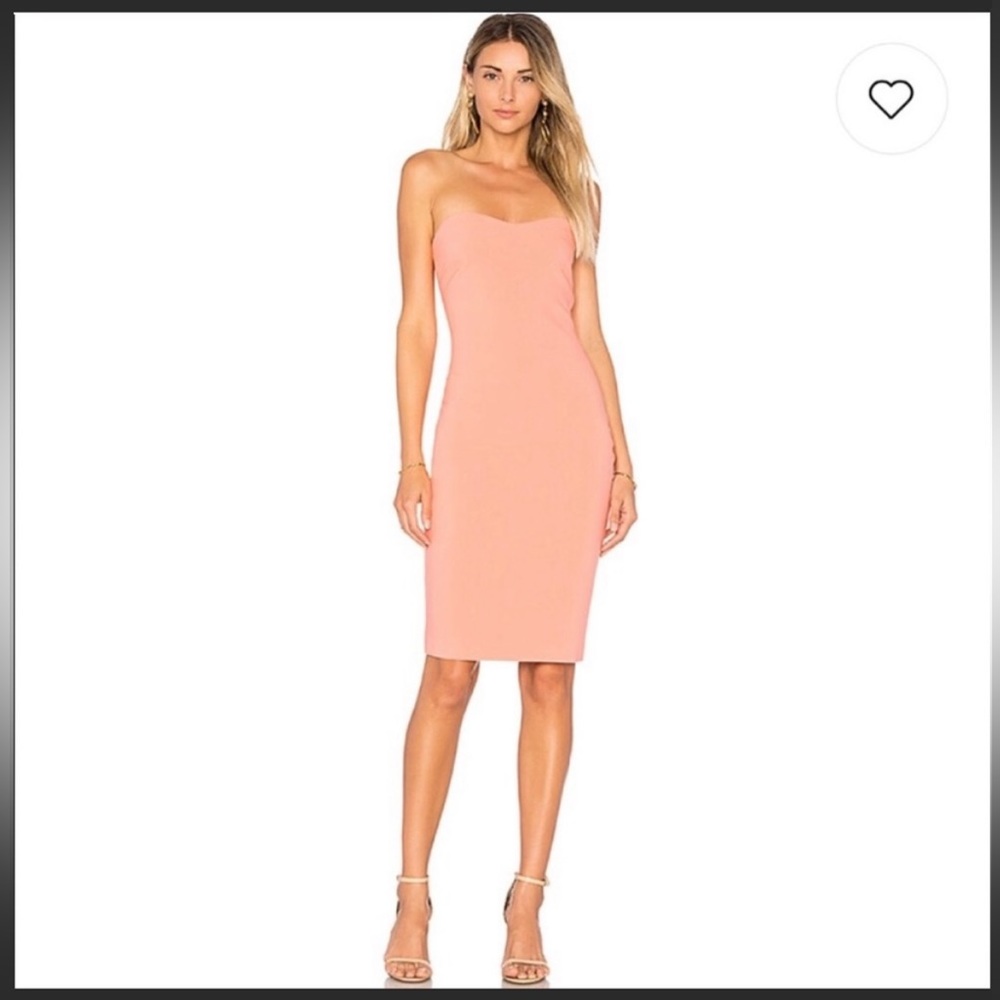 Likely x Revolve Lauren’s Strapless Dress in Apricot